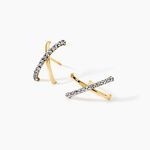 Cr&eacute;oles Bleona Croisees Or Jaune Strass - Boucles d'oreilles cr&eacute;oles Femme | Histoire d&rsquo;Or