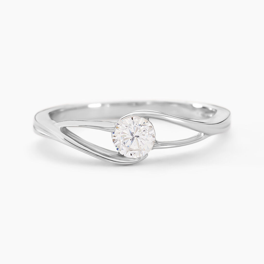 Bague Lysie Argent Blanc Oxyde De Zirconium - Bagues solitaires Femme | Histoire d&rsquo;Or