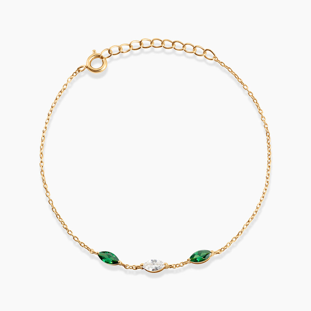 Bracelet Amazone Plaqu&eacute; Or Jaune Oxyde De Zirconium - Bracelets Femme | Histoire d&rsquo;Or