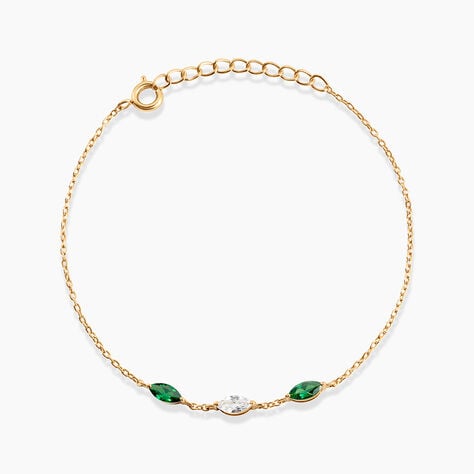 Bracelet Amazone Plaqu&eacute; Or Jaune Oxyde De Zirconium - Bracelets Femme | Histoire d&rsquo;Or