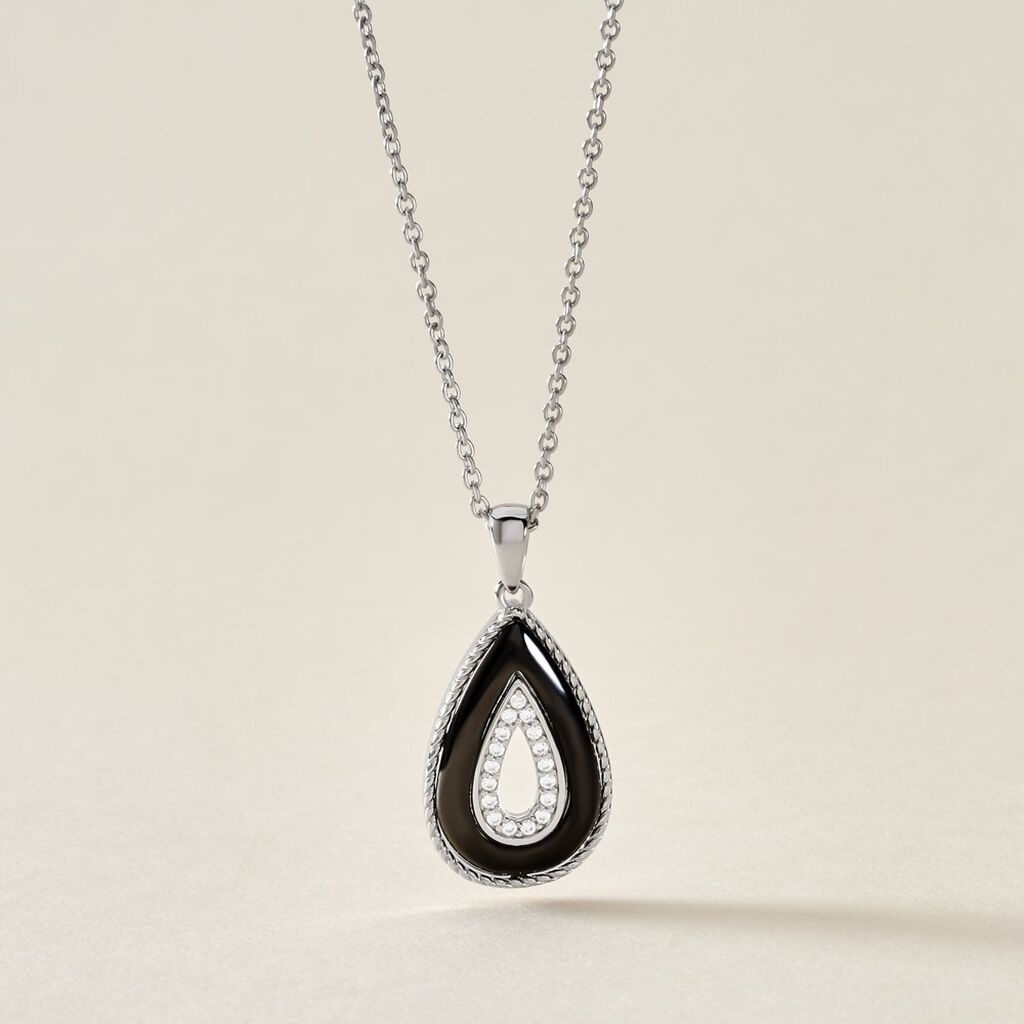 Collier Boyce Argent Blanc C&eacute;ramique Oxyde De Zirconium - Colliers fantaisie Femme | Histoire d&rsquo;Or