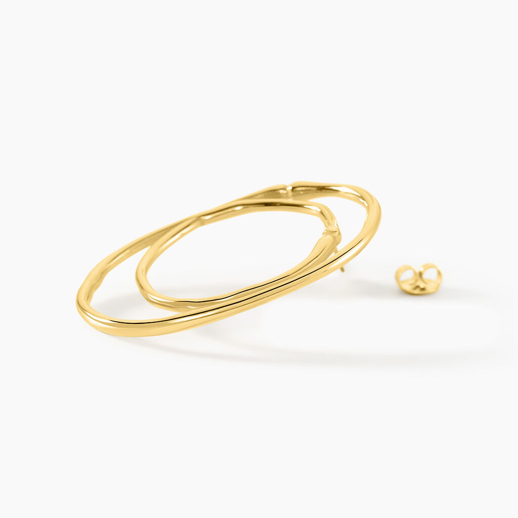 Boucles D'Oreilles Puces Mindy Acier Jaune - Boucles d'oreilles fantaisie Femme | Histoire d&rsquo;Or