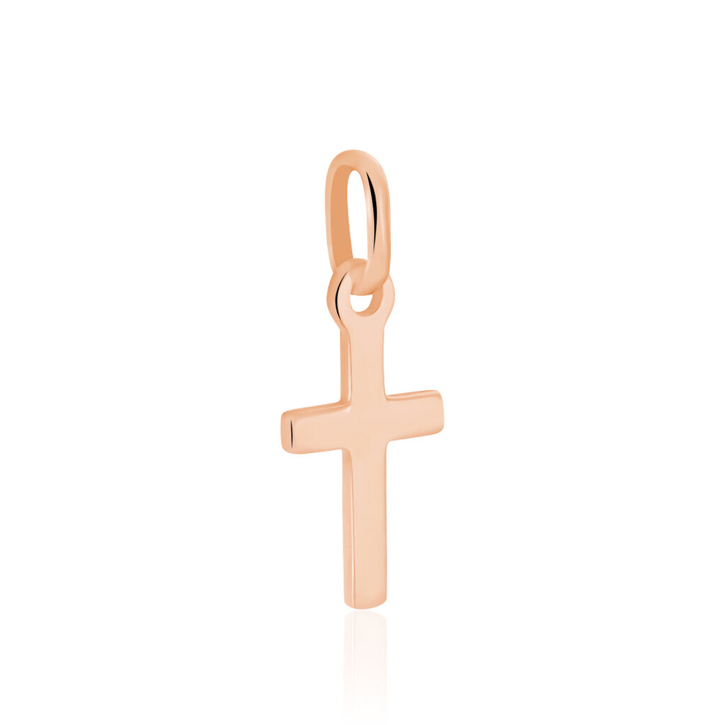 Pendentif Alyssa Croix Or Rose - Pendentifs Baptême Famille | Histoire d’Or