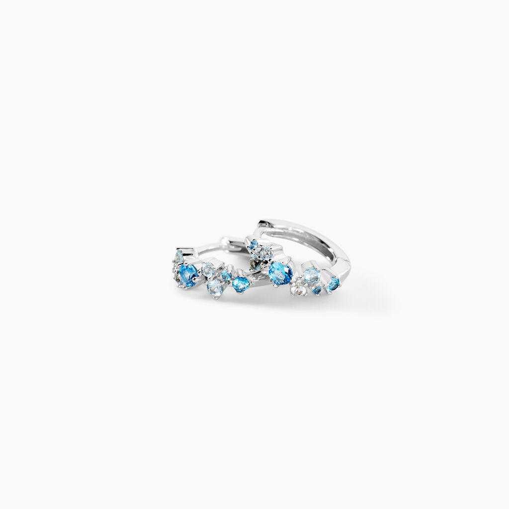 Cr&eacute;oles Rio Argent Blanc Oxyde De Zirconium - Boucles d'oreilles cr&eacute;oles Femme | Histoire d&rsquo;Or