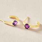 Cr&eacute;oles Nottingham Or Jaune Am&eacute;thyste - Boucles d'oreilles cr&eacute;oles Famille | Histoire d&rsquo;Or