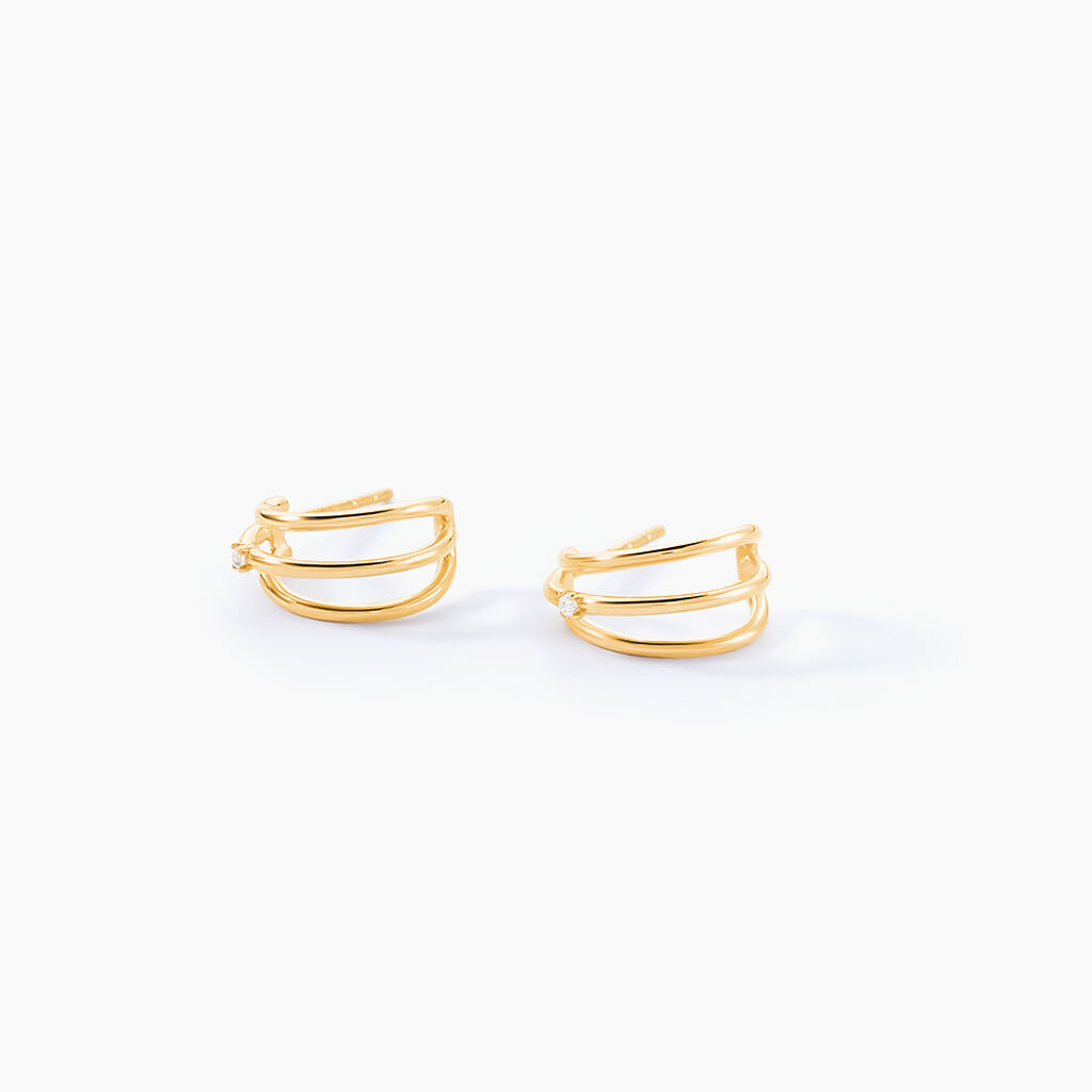Créoles Wenonah Or Jaune Oxyde De Zirconium - Boucles d'oreilles créoles Femme | Histoire d’Or