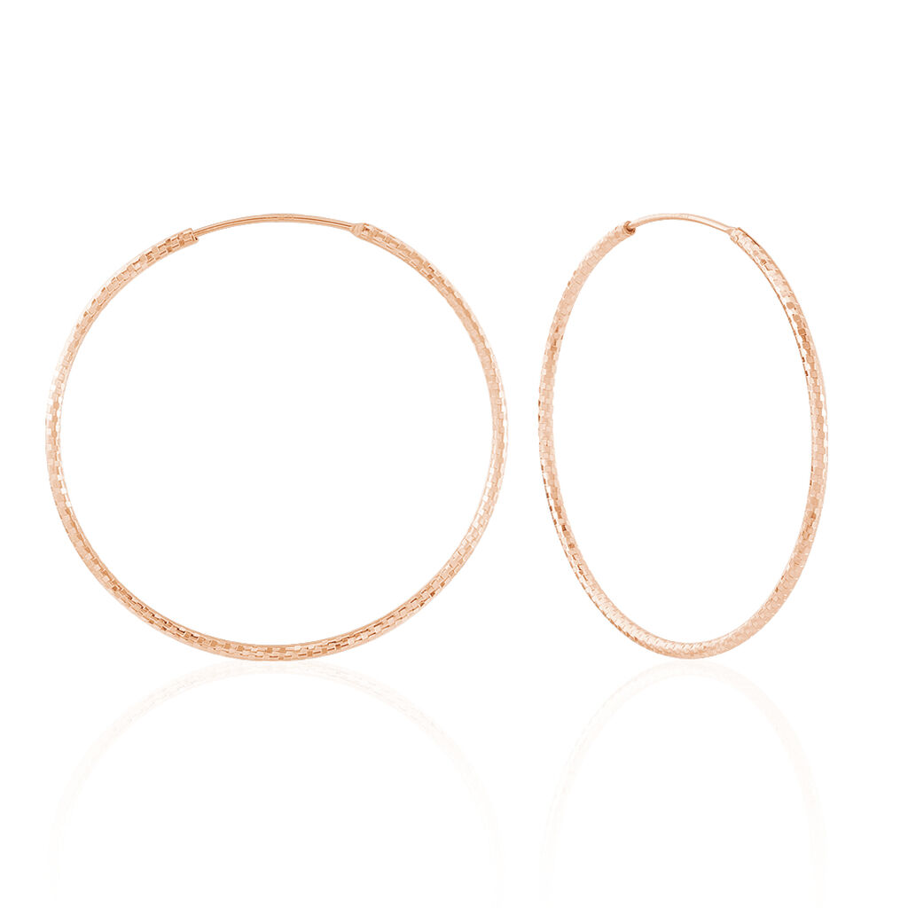 Creoles Argent Rose Agathe - Boucles d'oreilles créoles Femme | Histoire d’Or