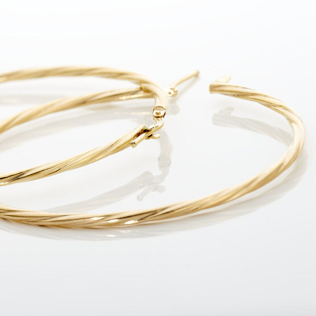 Créoles Youri Or Jaune - Boucles d'oreilles créoles Femme | Histoire d’Or