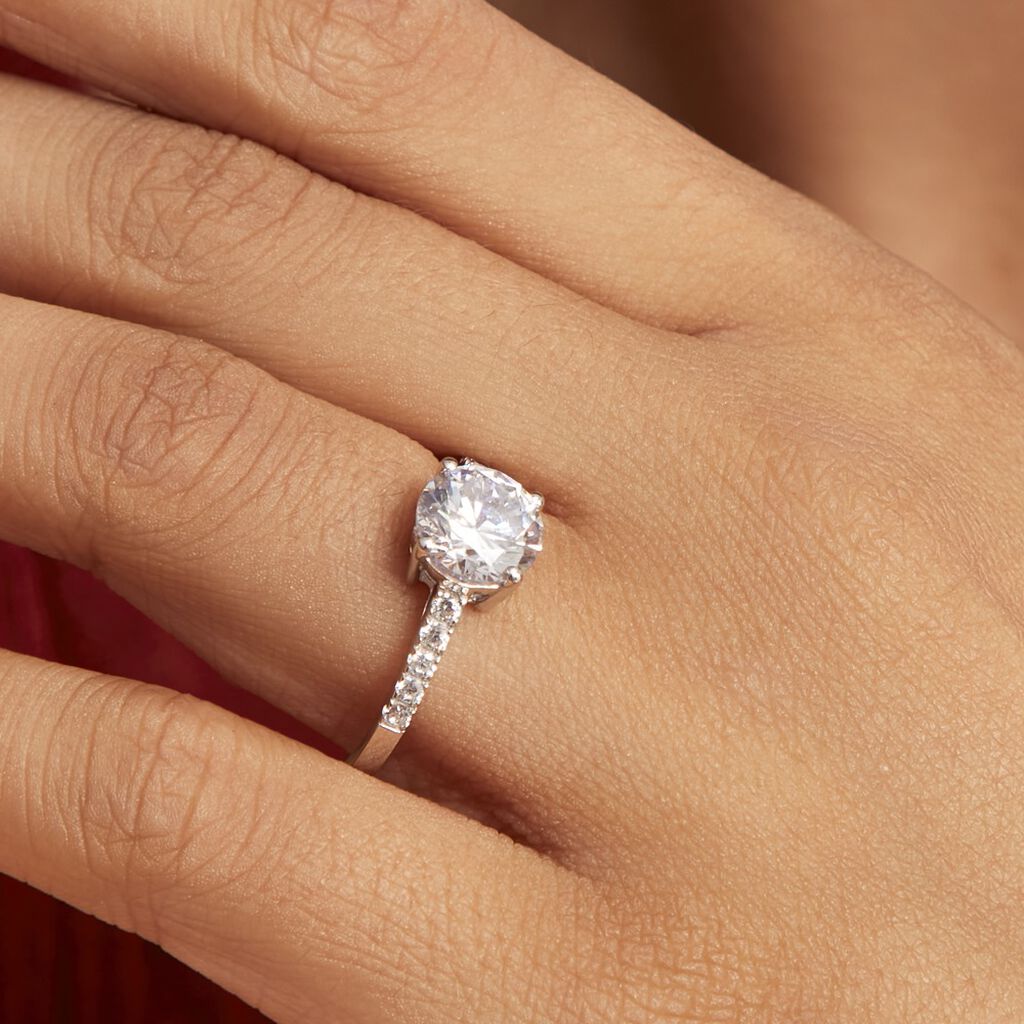 Bague Solitaire Terese Or Blanc Oxyde De Zirconium -  Femme | Histoire d’Or