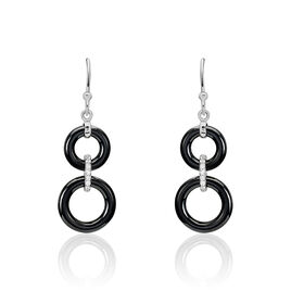 Boucles D'oreilles Pendantes Narcissa Argent Blanc Céramique Et Oxyde - Boucles d'oreilles fantaisie Femme | Histoire d’Or