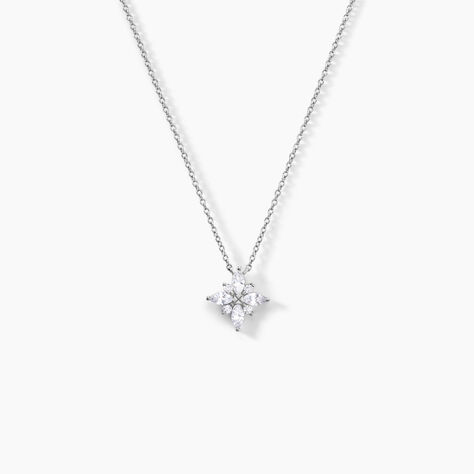 Collier Eclat Argent Blanc Oxyde De Zirconium - Colliers fantaisie Femme | Histoire d&rsquo;Or