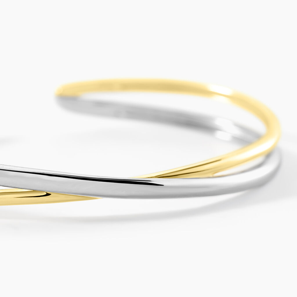 Bracelet Jonc Perfect Match Argent Bicolore - Bracelets joncs Femme | Histoire d&rsquo;Or