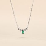 Collier Or Blanc Febe Emeraude Diamant - Colliers Femme | Histoire d&rsquo;Or