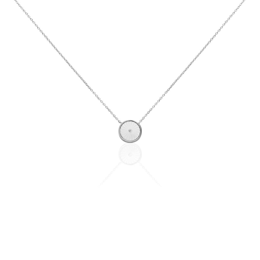Collier Erina Argent Blanc Nacre Oxyde De Zirconium - Colliers fantaisie Femme | Histoire d&rsquo;Or