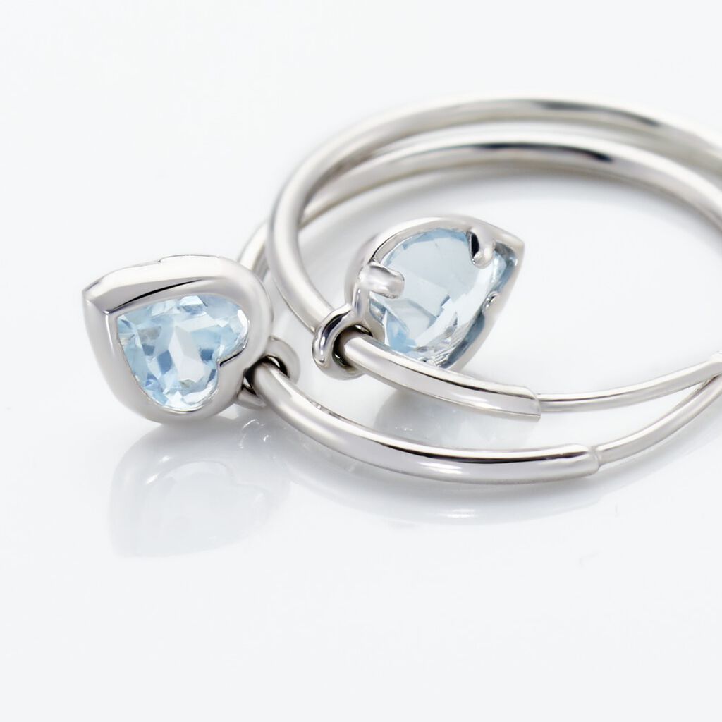 Créoles Or Blanc Topaze Azur - Boucles d'oreilles créoles Femme | Histoire d’Or