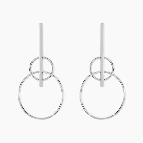 Boucles D'oreilles Pendantes Enissa Argent Blanc - Boucles d'oreilles fantaisie Femme | Histoire d’Or