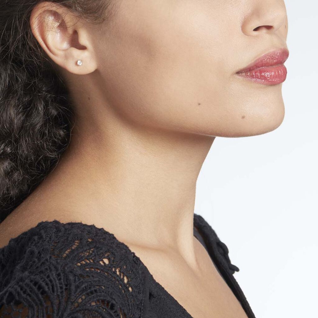 Boucles D'oreilles Puces Victoria Or Blanc Diamant - Clous d'oreilles Femme | Histoire d’Or