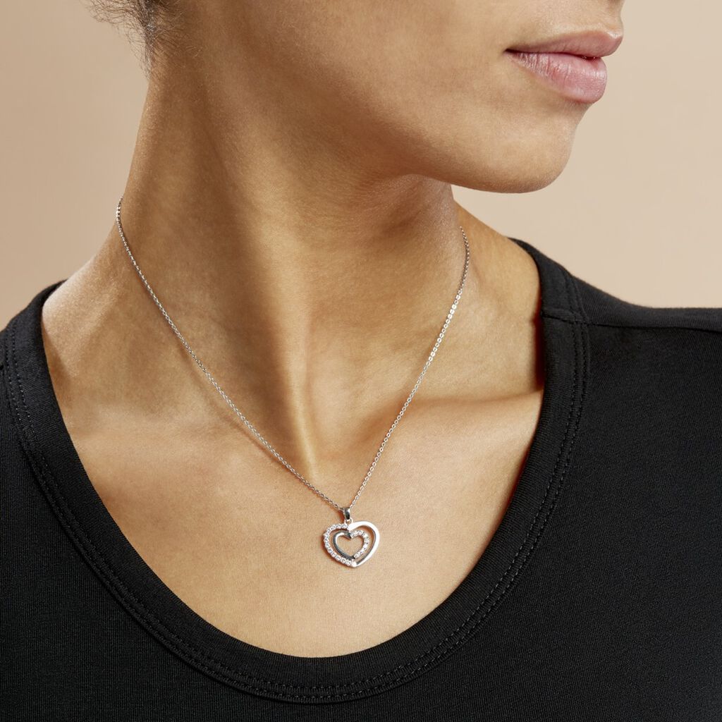 Collier Annabelle Argent Blanc Oxyde De Zirconium - Colliers fantaisie Femme | Histoire d’Or