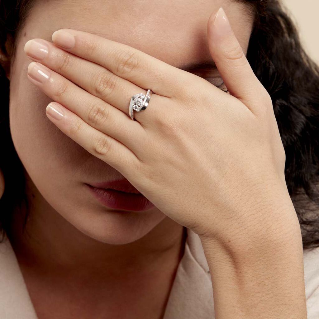 Bague Barbara Or Blanc Diamant - Bagues avec pierre Femme | Histoire d’Or