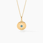 Collier Or Jaune Evening Star Topaze Bleu London - Colliers Femme | Histoire d&rsquo;Or