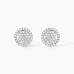 Boucles D'oreilles Puces Or Blanc Nawra Diamants Synth&eacute;tiques - Clous d'oreilles Femme | Histoire d&rsquo;Or
