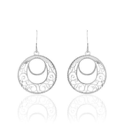 Boucles D'oreilles Pendantes Micaela Argent Blanc - Boucles d'oreilles fantaisie Femme | Histoire d’Or