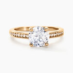 Bague Solitaire Zoura Plaqu&eacute; Or Jaune Oxyde De Zirconium - Bagues solitaires Femme | Histoire d&rsquo;Or