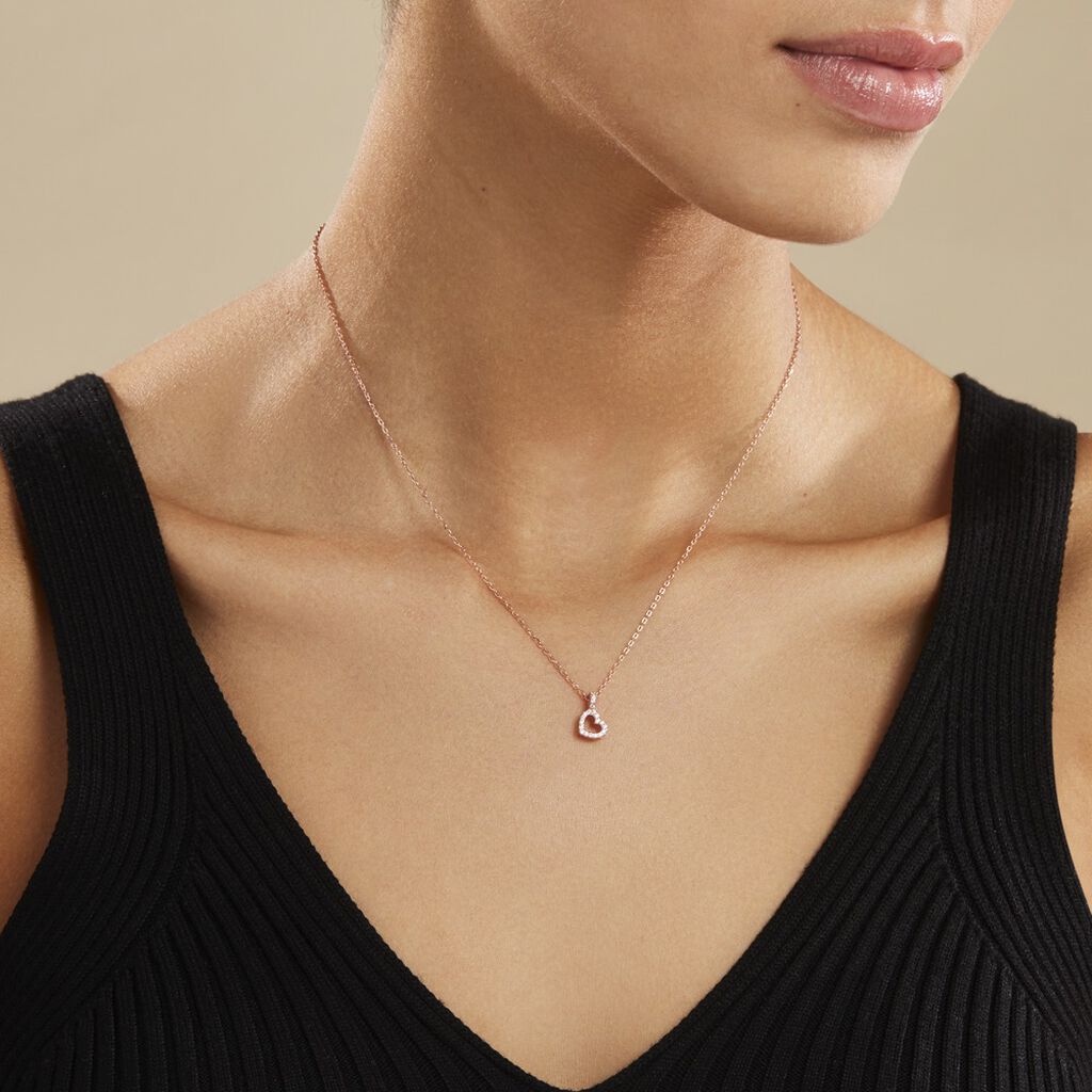 Collier Phanie Argent Rose Oxyde De Zirconium - Colliers fantaisie Femme | Histoire d’Or