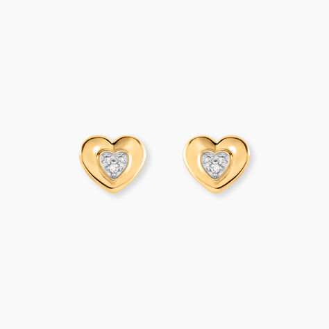 Boucles D'Oreilles Puces Elsdon Or Jaune Diamant - Clous d'oreilles Femme | Histoire d&rsquo;Or