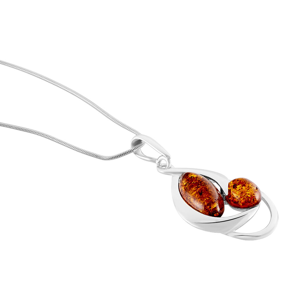 Collier Argent Blanc Hailey Ambre - Colliers fantaisie Femme | Histoire d’Or