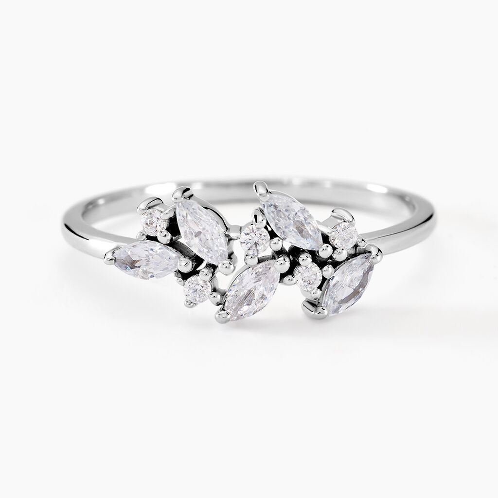 Bague Fidelis Or Blanc Oxyde De Zirconium - Bagues avec pierre Femme | Histoire d&rsquo;Or