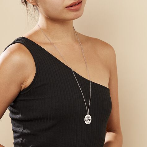 Collier Acier Blanc Ganet - Colliers Arbre de vie Femme | Histoire d’Or