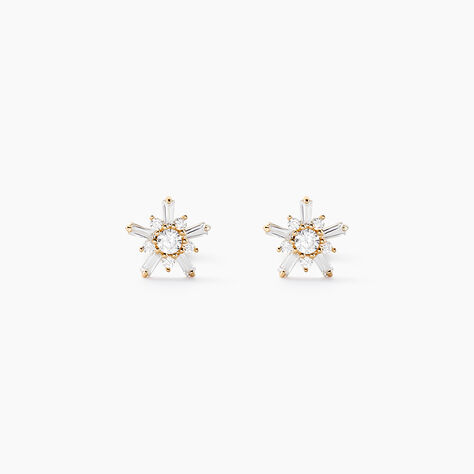 Boucles D'oreilles Puces Wen Or Jaune Oxyde De Zirconium - Clous d'oreilles Famille | Histoire d’Or