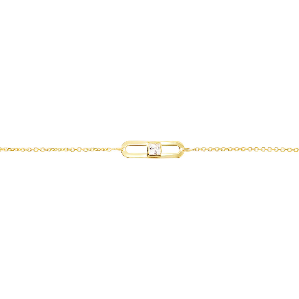 Bracelet Or Jaune Minimalist Chic Oxyde De Zirconium - Bracelets Femme | Histoire d’Or