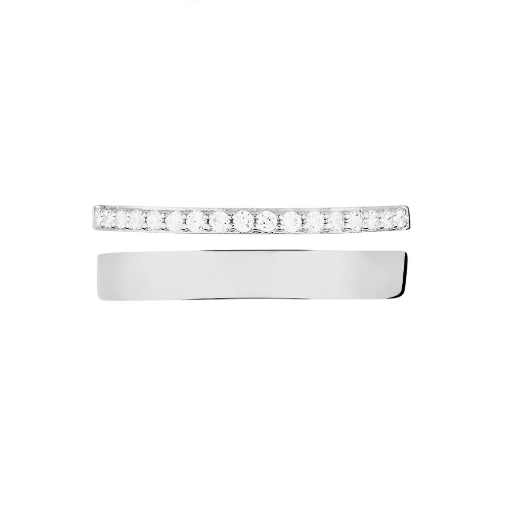 Bague Or Blanc Katiana Oxydes De Zirconium - Bagues avec pierre Femme | Histoire d&rsquo;Or