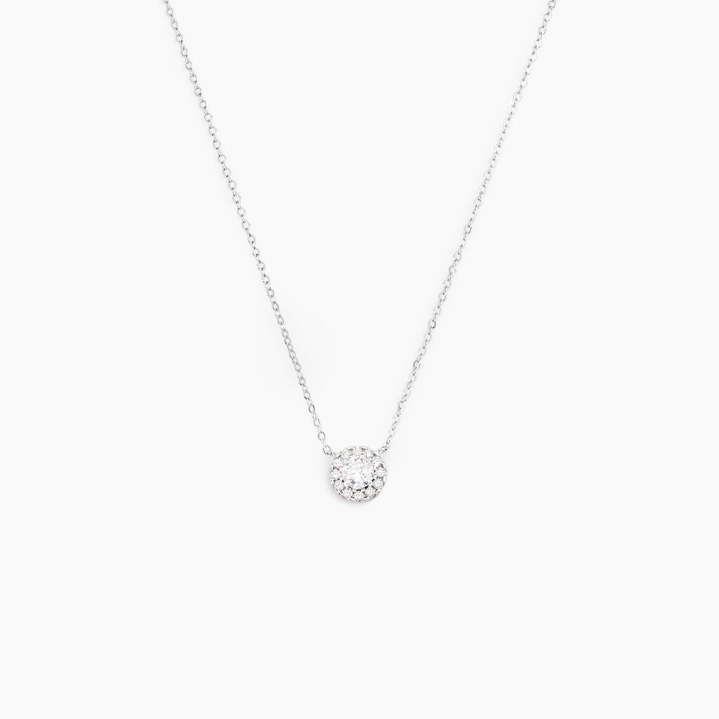 Collier Eurycide Or Blanc Oxyde De Zirconium - Colliers Femme | Histoire d&rsquo;Or