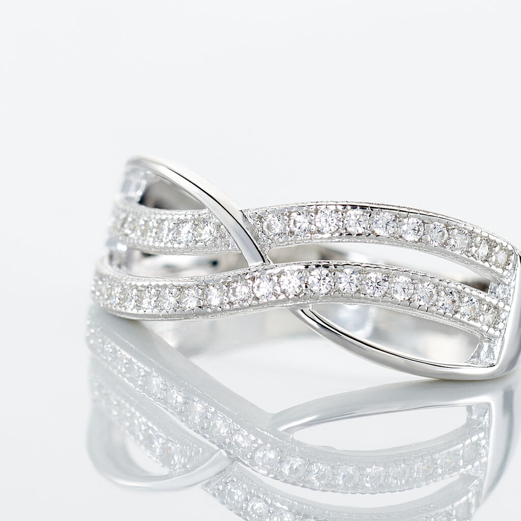 Bague Nauri Argent Blanc Oxyde De Zirconium - Bagues avec pierre Femme | Histoire d&rsquo;Or