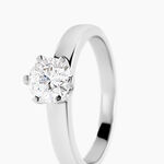 Bague Natalia Ld Platine Blanc Diamant Synth&eacute;tique - Bagues solitaires Femme | Histoire d&rsquo;Or