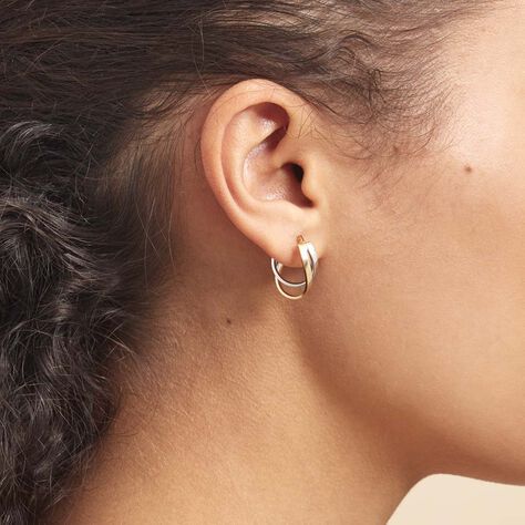 Créoles Aubrey Or Bicolore - Boucles d'oreilles créoles Femme | Histoire d’Or