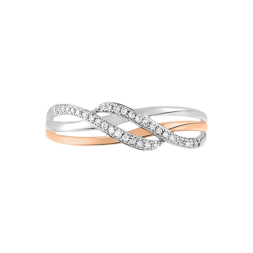 Bague Zinna Or Bicolore Diamant - Bagues avec pierre Femme | Histoire d’Or