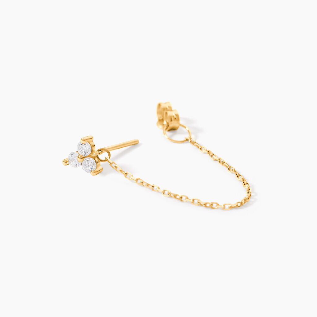 Boucle D'oreille Unitaire Edweena Or Jaune Oxyde De Zirconium - Piercings d'oreilles Femme | Histoire d&rsquo;Or