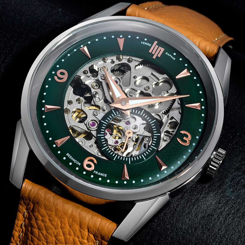 Montre Lip Himalaya Squelette Vert - F&ecirc;te des p&egrave;res Homme | Histoire d&rsquo;Or