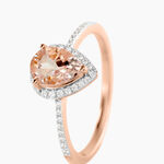 Bague Alice Or Rose Morganite Et Oxyde De Zirconium - Bagues solitaires Femme | Histoire d&rsquo;Or