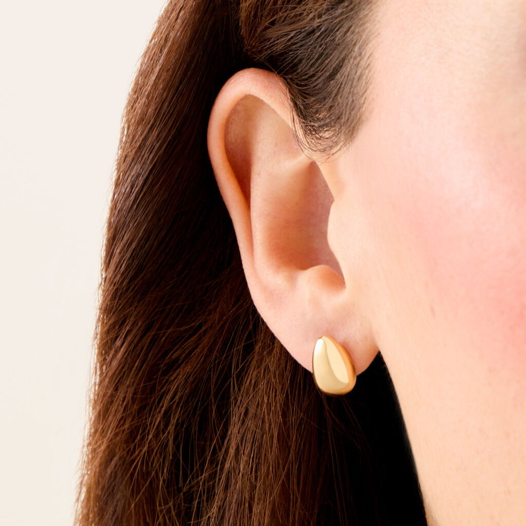 Boucles D'Oreilles Puces Classic Bold Plaqu&eacute; Or Jaune - Boucles d'oreilles fantaisie Femme | Histoire d&rsquo;Or