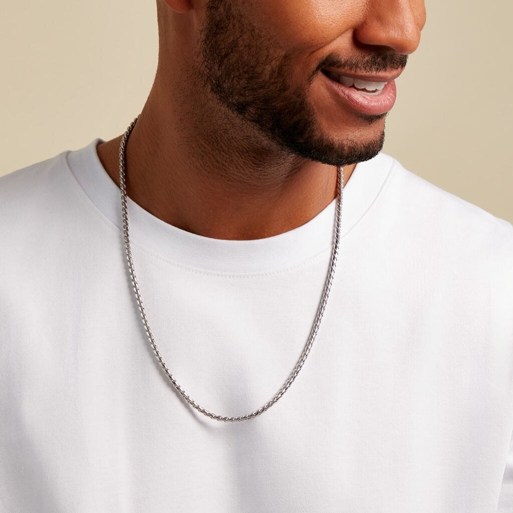 Chaine Vano Acier Blanc - Chaines Homme | Histoire d&rsquo;Or