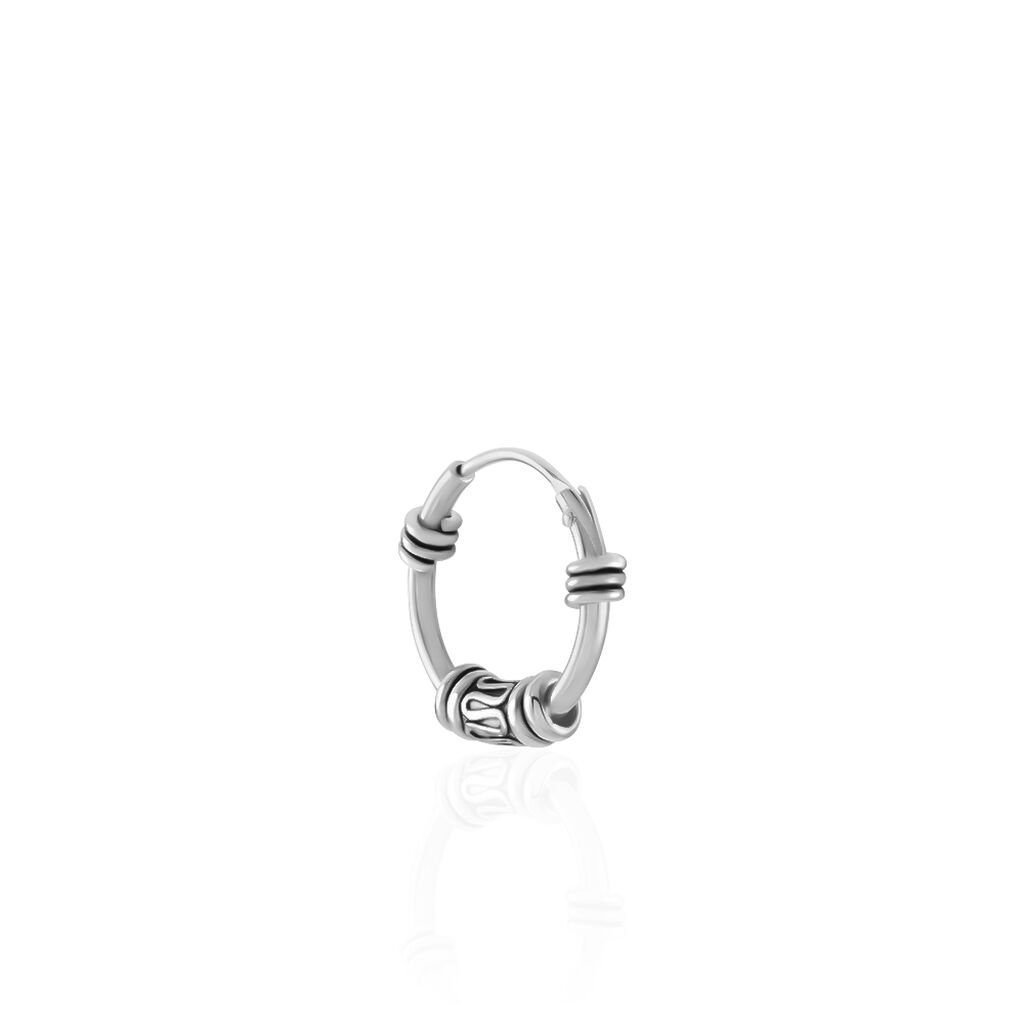 Créole Unitaire Ian Argent Blanc - Boucles d'oreilles créoles Homme | Histoire d’Or