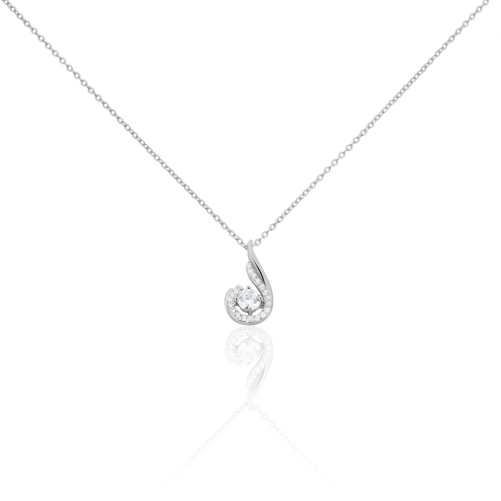 Collier Indian Drop Argent Blanc Oxyde De Zirconium - Colliers fantaisie Femme | Histoire d&rsquo;Or