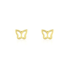 Boucles D'oreilles Puces Or Jaune Paphnuce - Boucles d'Oreilles Papillon Femme | Histoire d’Or