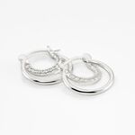 Cr&eacute;oles Argent Blanc Linnette Oxydes De Zirconium - Boucles d'oreilles cr&eacute;oles Femme | Histoire d&rsquo;Or