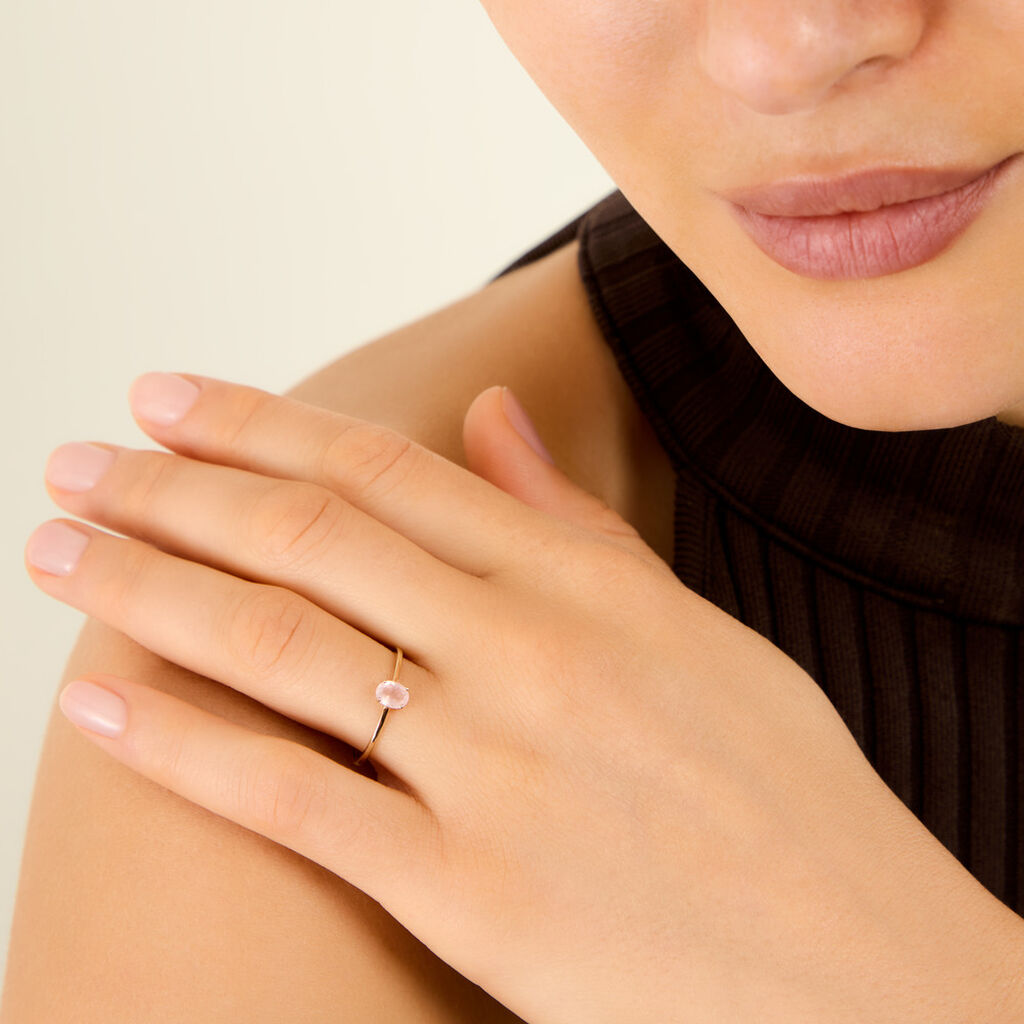 Bague Valentino Argent Dor&eacute; A L'Or 750/1000 Quartz - Bagues solitaires Femme | Histoire d&rsquo;Or
